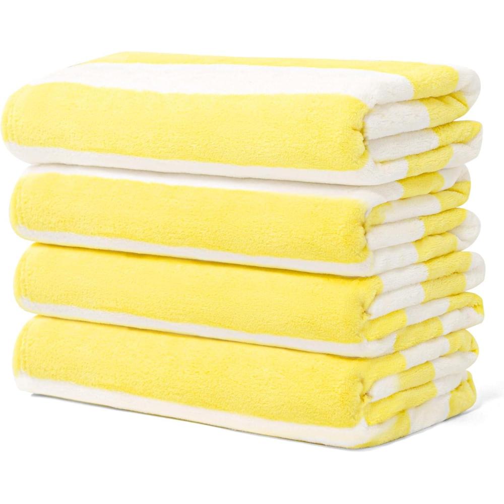 image:imageTouchat Beach Towel OversizedSuper Absorbent Sand Free Thick Microfiber Beach Towel Coconut and Orange 30x60Yellow 4pack