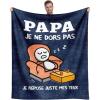 imageCadeau Papa Cadeau Anniversaire Papa Plaid Couverture Cadeaux pour Papa Cadeau Nol pour Pere Homme de FilleFils Cadeau Fete des Pere 150cm x 130cmBleu foncPapa