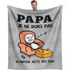 imageCadeau Papa Cadeau Anniversaire Papa Plaid Couverture Cadeaux pour Papa Cadeau Nol pour Pere Homme de FilleFils Cadeau Fete des Pere 150cm x 130cmGrisPapa