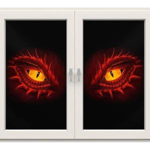 2 Couvertures de Porte d’Halloween avec Motif de Yeux Effrayants Décorations de Fenêtre d&rsquo;Halloween pour Porte Fenêtre Salle de Classe Maison, 153 x 90 cm (Cool)