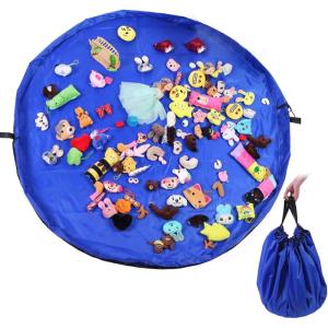 0,5m De Diamètre Sac de Rangement pour Enfant Tapis de Jeu Bleu Foncé Organisateur de Jouets Tapis Couverture Sac Rangement Jouet Portable Cordon Pliable RéSistant Nettoyage Rapide Port en Extérieur